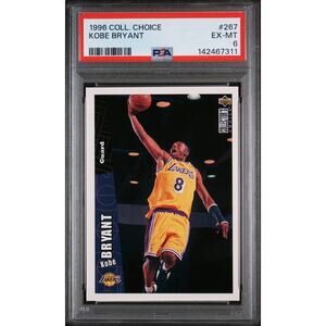 1996 COLLECTOR'S CHOICE #267 KOBE BRYANT ROOKIE CARD LOS ANGELES LAKERS PSA 6